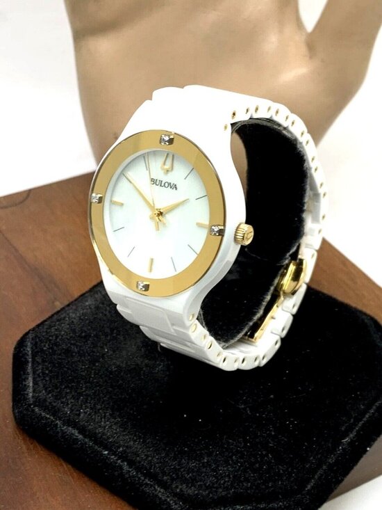 Bulova Women\'s Watch 98R292 Millennia Quartz Gold White Dial Ceramic Diamond main image 3